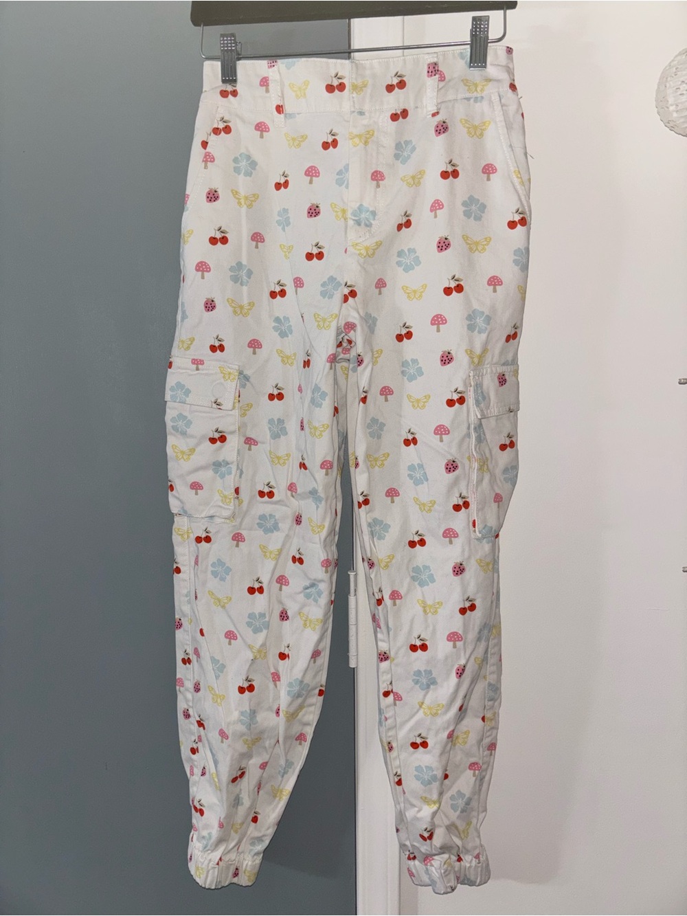 Forever 21 Cargo Pants with Cherry & Floral Print